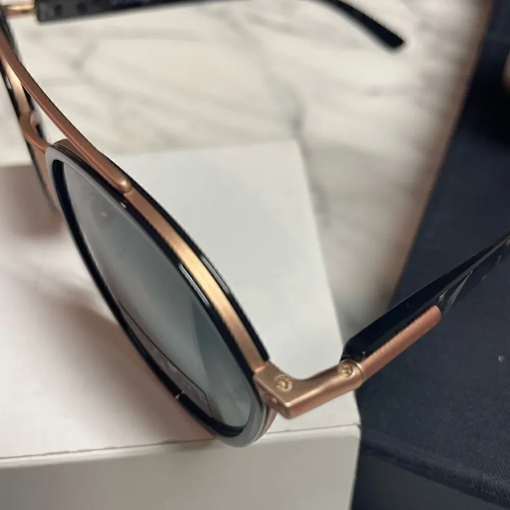 NIB Rose Gold & Black Aviator Bvlgari Sunglasses